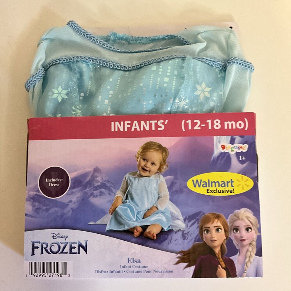 NEW, DISGUISE DISNEY FROZEN "ELSA" INFANT Halloween Costume Sz 12-18 MO.